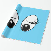 ラッおもしろいピング紙好奇心の目 – カスタム色 ラッピングペーパー (アンロールド)