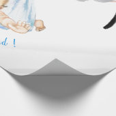 ラッおもしろいプ紙ストーク運のベビーあなたのテキスト ラッピングペーパー (角)