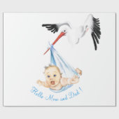 ラッおもしろいプ紙ストーク運のベビーあなたのテキスト ラッピングペーパー (フラット)