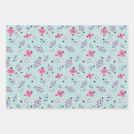 ラッお洒落ピング紙セット3枚 ラッピングペーパーシート