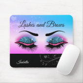 ラッかわいらしシュ – ピンクとブルーのグリッター マウスパッド (マウス)