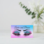 ラッかわいらしシュ – ピンクとブルーグリッター 名刺 (スタンド正面)