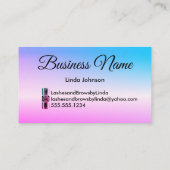 ラッかわいらしシュ – ピンクとブルーグリッター 名刺 (裏面)