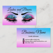 ラッかわいらしシュ – ピンクとブルーグリッター 名刺 (正面/裏面)