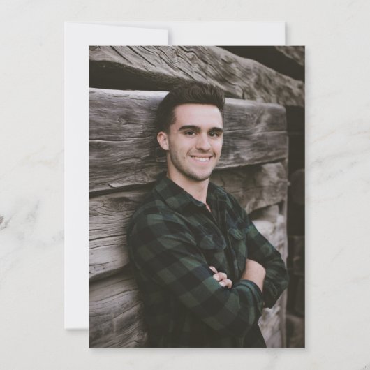 ラッはっきりしたドブルー王室の卒業式パーティー招待状 招待状 (裏面)