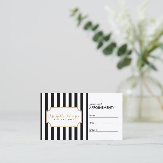 ラッエレガントクスはっきりしたストライプアポイントメントカード 予約カード (スタンド正面)