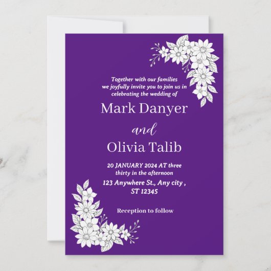 ラッエレガントクス結婚式招待状- モダン 招待状 (正面)