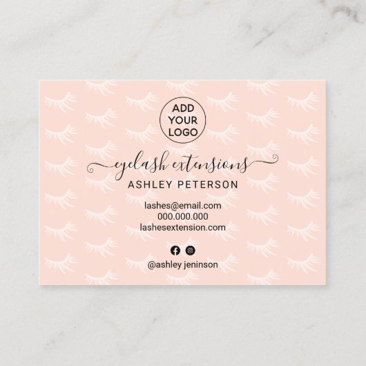 ラッエレガントシュアフターケア赤面ピンクイラストレーション 名刺 (裏面)