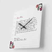 ラッエレガントフパーソナライズされたレター手書き スクエア壁時計 (傾斜)