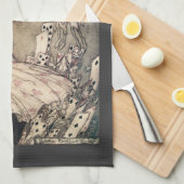 ラッカムによるヴィンテージの不思議の国のアリス キッチンタオル (四つ折り)