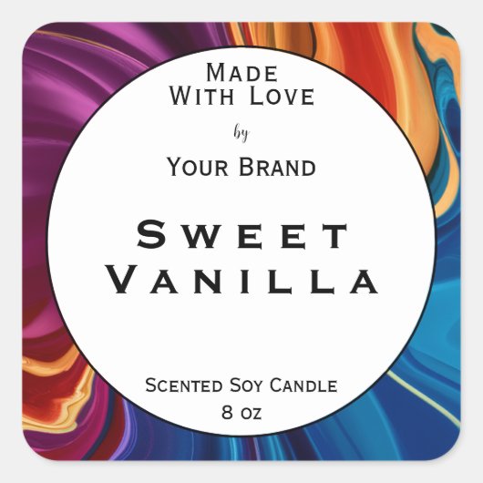 ラッカラフルブ製品包装ラベル製製品 スクエアシール (正面)