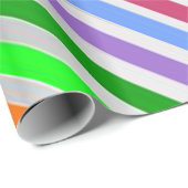 ラッカラフルプストライプの紙 ラッピングペーパー (ロールコーナー)