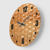 ラッカー柳細工のBasketweaveの質の一見 ラージ壁時計 (傾斜)