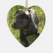 ラッカー黒いジャーマン・シェパードの子犬 セラミックオーナメント (右)