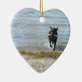 ラッカー黒いジャーマン・シェパード セラミックオーナメント (右)