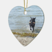 ラッカー黒いジャーマン・シェパード セラミックオーナメント (左)