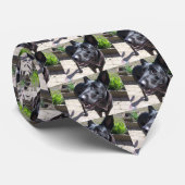 ラッカー黒いジャーマン・シェパード ネクタイ (ロール)