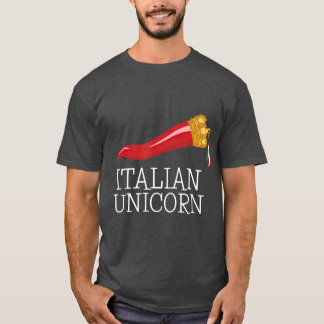ラッキおもしろいーイタリアンチャームコルニチェロイタリアン Tシャツ