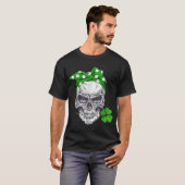 ラッキーおもしろいスカルメッシーブンハッピーSt patricks day Tシャツ (正面フル)