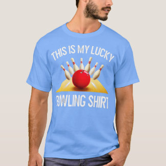 ラッキーおもしろいボーリングチームヴィンテージレトロギフト Tシャツ