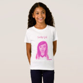 ラッキーかわいらしガールピンクTシャツ Tシャツ (正面フル)