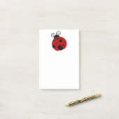 ラッキーがレディバグ かわいい漫画 虫 デザイン ポストイット (デスク上)