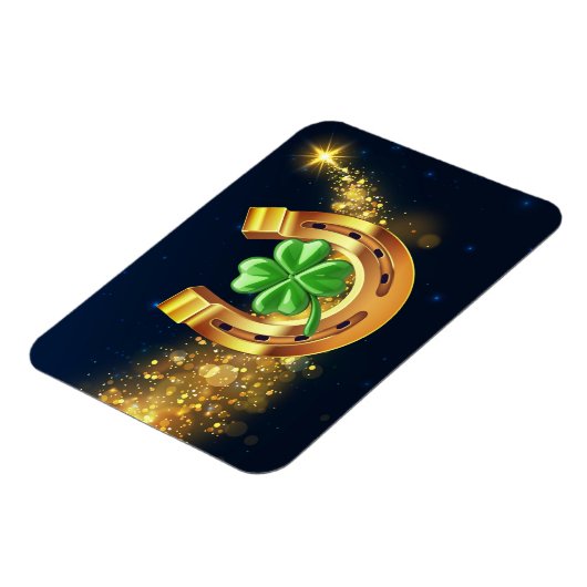 ラッキーすごいウスシューズ4葉クローバー射撃、 発砲スター マグネット (左側)