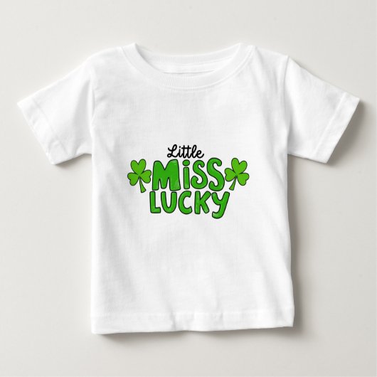 ラッキーちゃん - かわいいシャムロック ベビーTシャツ (正面)
