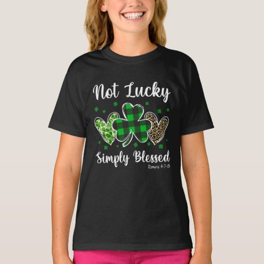 ラッキーではない単にクリスチ賛美ャンSt patricks day Tシャツ (正面)