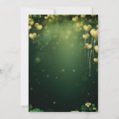 ラッキーでラッキーなレプレシャンとビールグリーンブライダル 招待状 (裏面)