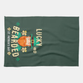 ラッキーで髭の生えた聖パトリックの日レプレシャン キッチンタオル (横)