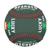 ラッキーで髭の生えた聖パトリックの日レプレシャン 野球ボール (裏面)