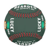 ラッキーで髭の生えた聖パトリックの日レプレシャン 野球ボール (正面)