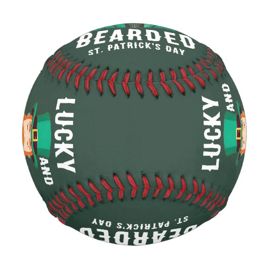 ラッキーで髭の生えた聖パトリックの日レプレシャン 野球ボール (正面)