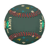 ラッキーで髭の生えた聖パトリックの日レプレシャン 野球ボール (裏面)