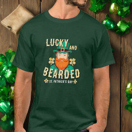 ラッキーで髭の生えた聖パトリックの日レプレシャン Tシャツ