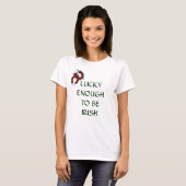 ラッキーなことにアイルランド人 ハorseshoe Tシャツ (正面フル)