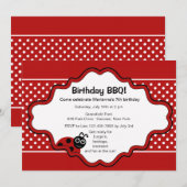 ラッキーなてんとう虫の招待状 招待状 (正面/裏面)