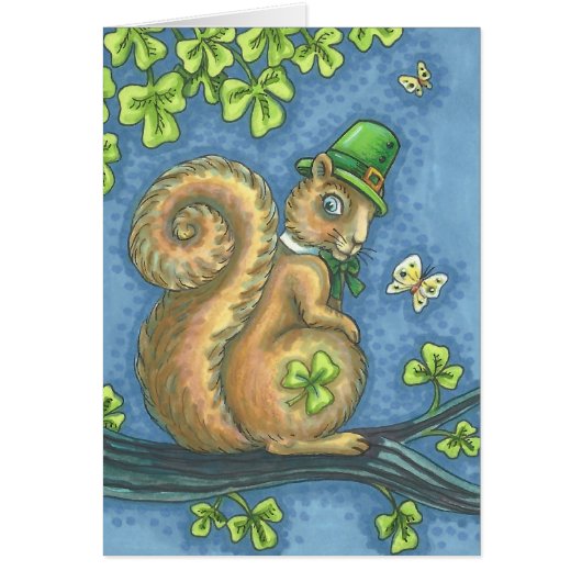 ラッキーなアイリッシュレプレシャンSQUIRREL GREETING CARD VERS (正面)