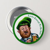 ラッキーなアイルランド人になるほど – St Patrick's Dayボタン 缶バッジ (正面&裏面)