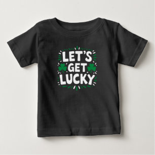 ラッキーなシャムロックで運試し!楽しい聖パトリックの日 ベビーTシャツ
