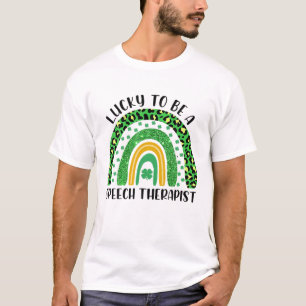 ラッキーなスピーチセラピストレインボーセントパトリック Tシャツ