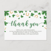 ラッキーなチャームの赤ちゃんシャワーサンキューカード エンクロージャーカード (正面)