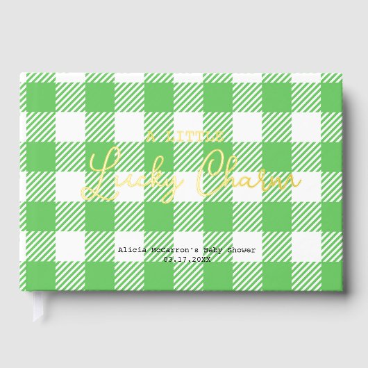 ラッキーなチャームの赤ちゃんシャワー ゲストブック (正面)