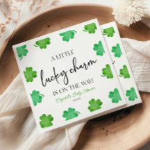 ラッキーなチャームグリーンクローバーベビーシャワー