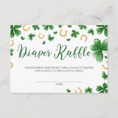 ラッキーなチャームベビーシャワーおむつラッフル エンクロージャーカード (正面)