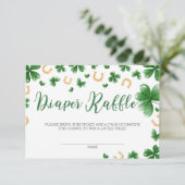 ラッキーなチャームベビーシャワーおむつラッフル エンクロージャーカード (スタンド正面)