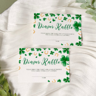 ラッキーなチャームベビーシャワーおむつラッフル エンクロージャーカード