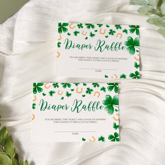 ラッキーなチャームベビーシャワーおむつラッフル エンクロージャーカード