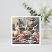 ラッキーな一羽のduck、誕生日おめでとうの招待状 招待状 (スタンド正面)